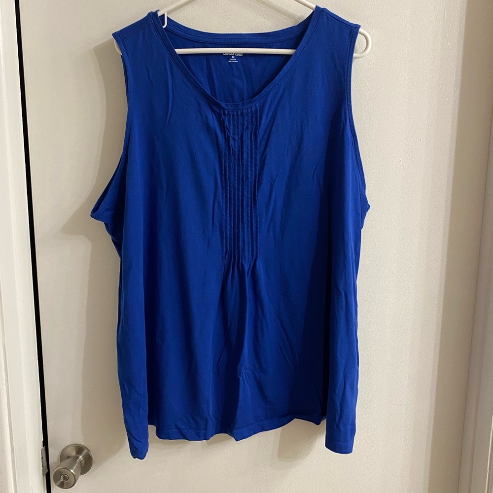 Lands End women’s blue 100% cotton tank top size 3x